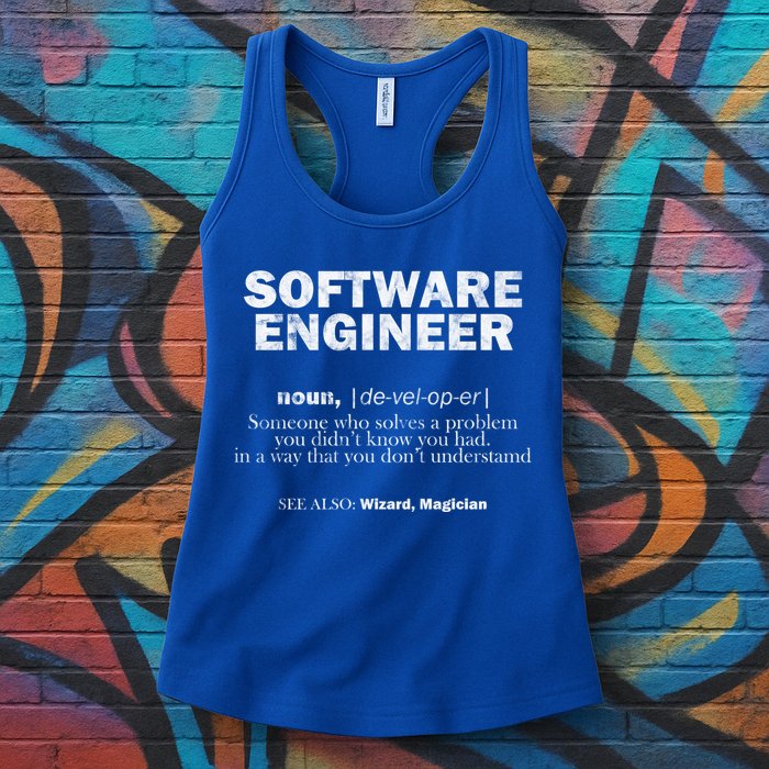 Software Engineer Definition Coder Cute Gift Womens Tank Top
