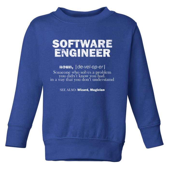 Software Engineer Definition Coder Cute Gift Toddler Sweatshirt