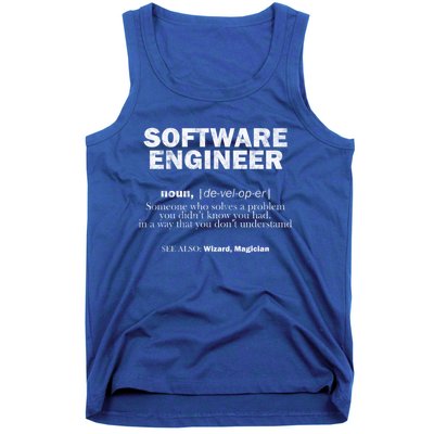 Software Engineer Definition Coder Cute Gift Tank Top