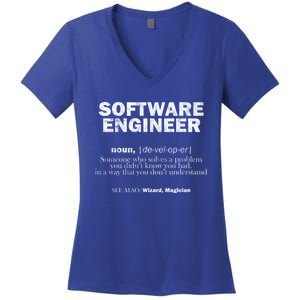 Software Engineer Definition Coder Cute Gift Women's V-Neck T-Shirt