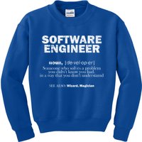 Software Engineer Definition Coder Cute Gift Kids Sweatshirt