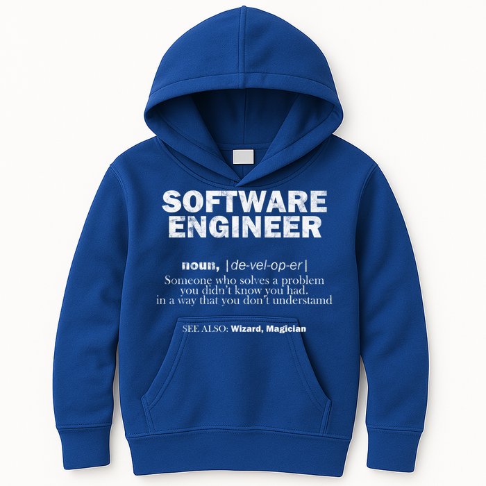 Software Engineer Definition Coder Cute Gift Kids Hoodie