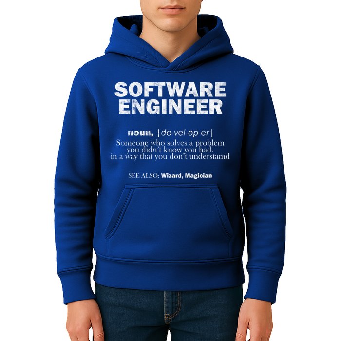 Software Engineer Definition Coder Cute Gift Kids Hoodie
