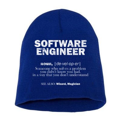 Software Engineer Definition Coder Cute Gift Short Acrylic Beanie