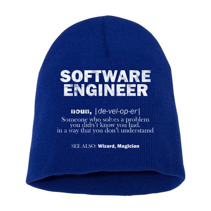 Software Engineer Definition Coder Cute Gift Short Acrylic Beanie