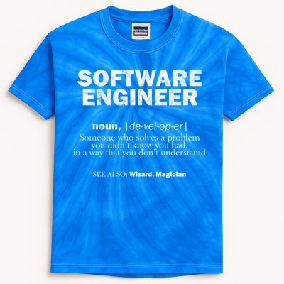 Software Engineer Definition Coder Cute Gift Kids Tie-Dye T-Shirt
