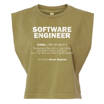 Software Engineer Definition Coder Cute Gift Garment-Dyed Women's Muscle Tee