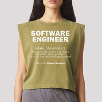 Software Engineer Definition Coder Cute Gift Garment-Dyed Women's Muscle Tee