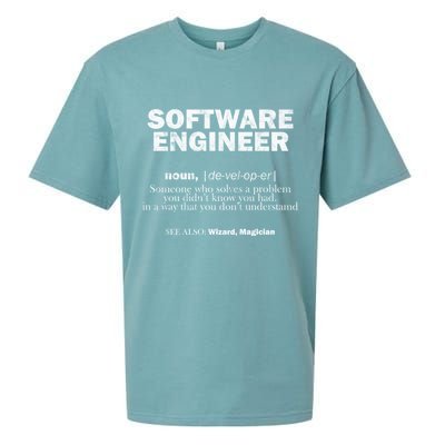 Software Engineer Definition Coder Cute Gift Sueded Cloud Jersey T-Shirt