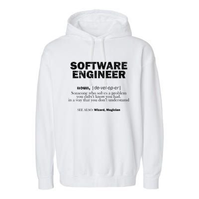 Software Engineer Definition Coder Cute Gift Garment-Dyed Fleece Hoodie