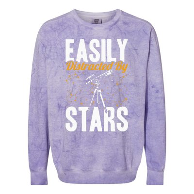 Stargazer Easily Distracted By Stars Stargazing Colorblast Crewneck Sweatshirt