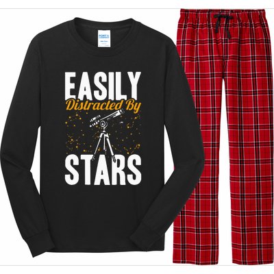 Stargazer Easily Distracted By Stars Stargazing Long Sleeve Pajama Set