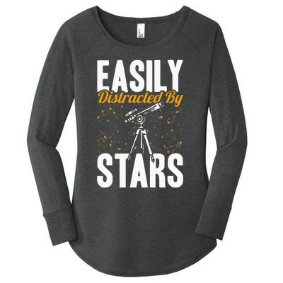 Stargazer Easily Distracted By Stars Stargazing Women's Perfect Tri Tunic Long Sleeve Shirt