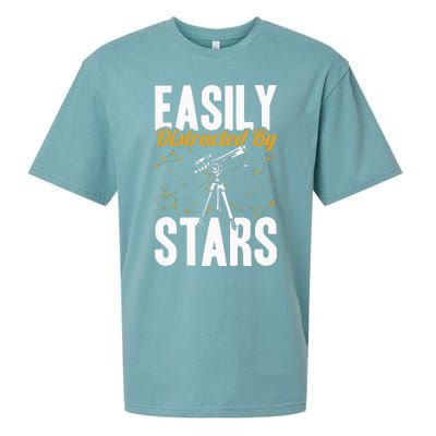 Stargazer Easily Distracted By Stars Stargazing Sueded Cloud Jersey T-Shirt