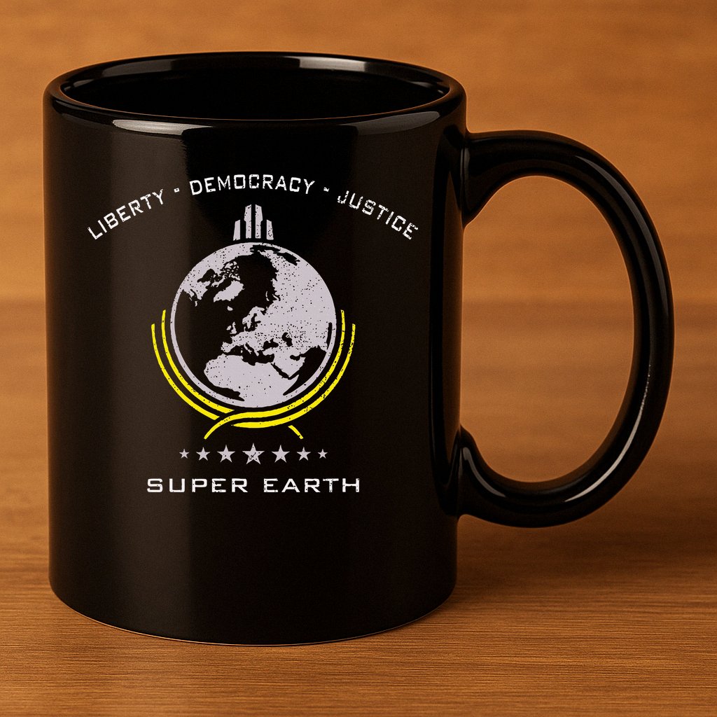 Super Earth Diving Into Hell For Liberty 11oz C Handle Ceramic Mug