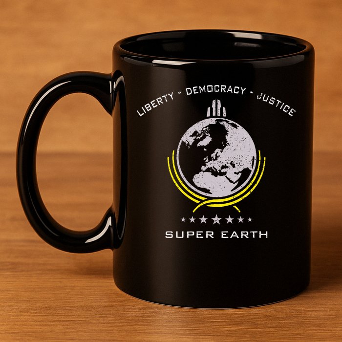 Super Earth Diving Into Hell For Liberty 11oz C Handle Ceramic Mug