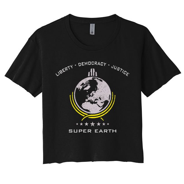 Super Earth Diving Into Hell For Liberty Crop Top