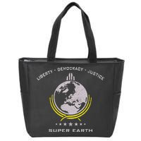 Super Earth Diving Into Hell For Liberty Zip Tote Bag