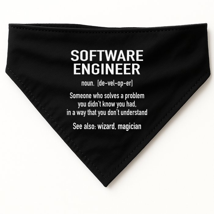 Software Engineer Developer Definition For Coder Programmer USA-Made Doggie Bandana