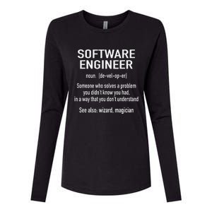 Software Engineer Developer Definition For Coder Programmer Womens Cotton Relaxed Long Sleeve T-Shirt