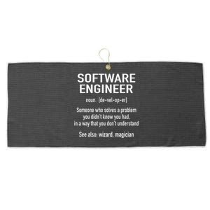 Software Engineer Developer Definition For Coder Programmer Large Microfiber Waffle Golf Towel