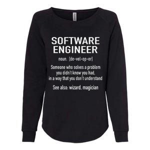 Software Engineer Developer Definition For Coder Programmer Womens California Wash Sweatshirt