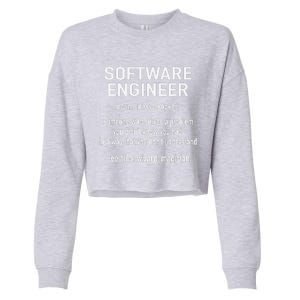 Software Engineer Developer Definition For Coder Programmer Cropped Pullover Crew