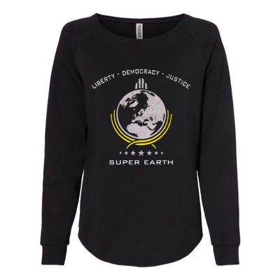 Super Earth Diving Into Hell For Liberty Womens California Wash Sweatshirt