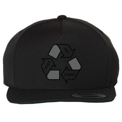 Sleep Eat Drink Life Balance Relaxation Vibes Wool Snapback Cap