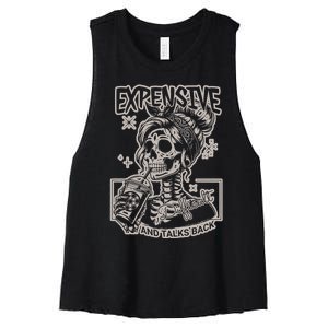 Skeleton Expensive Difficult And Talks Back Women's Racerback Cropped Tank