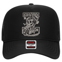 Skeleton Expensive Difficult And Talks Back Trucker Hat