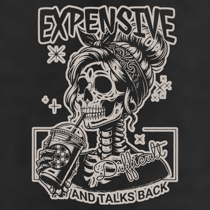 Skeleton Expensive Difficult And Talks Back Trucker Hat