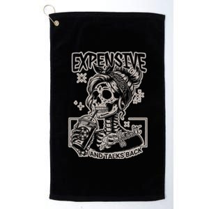 Skeleton Expensive Difficult And Talks Back Platinum Collection Golf Towel