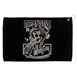 Skeleton Expensive Difficult And Talks Back Grommeted Golf Towel