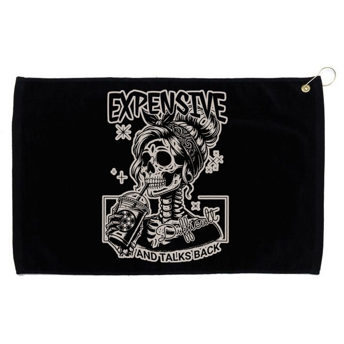 Skeleton Expensive Difficult And Talks Back Grommeted Golf Towel