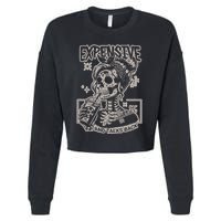 Skeleton Expensive Difficult And Talks Back Cropped Pullover Crew