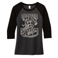 Skeleton Expensive Difficult And Talks Back Women's Tri-Blend 3/4-Sleeve Raglan Shirt