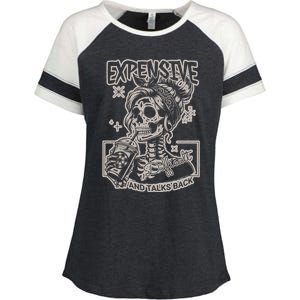 Skeleton Expensive Difficult And Talks Back Enza Ladies Jersey Colorblock Tee