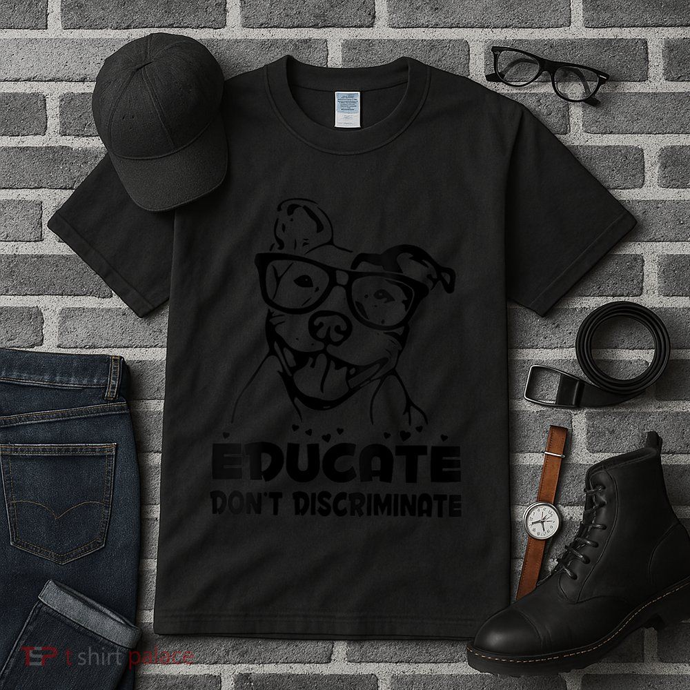 S Educate Do Not Discriminate Pitbull Vneck Tall T-Shirt
