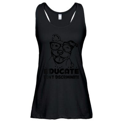 S Educate Do Not Discriminate Pitbull Vneck Ladies Essential Flowy Tank