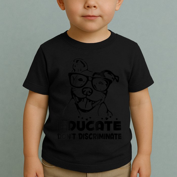 S Educate Do Not Discriminate Pitbull Vneck Toddler T-Shirt