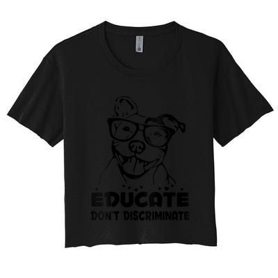 S Educate Do Not Discriminate Pitbull Vneck Crop Top