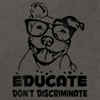 S Educate Do Not Discriminate Pitbull Vneck Cotton Canvas Backpack