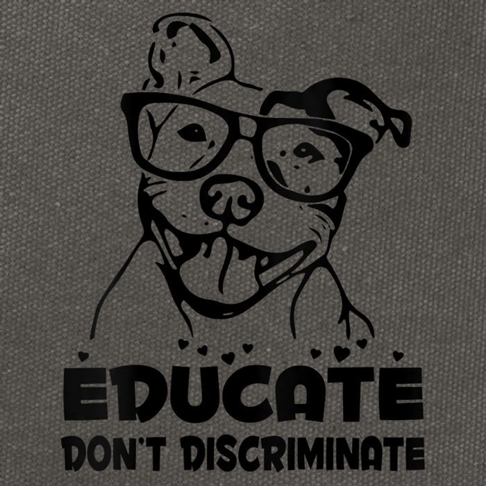 S Educate Do Not Discriminate Pitbull Vneck Cotton Canvas Backpack