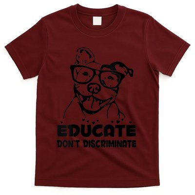 S Educate Do Not Discriminate Pitbull Vneck T-Shirt