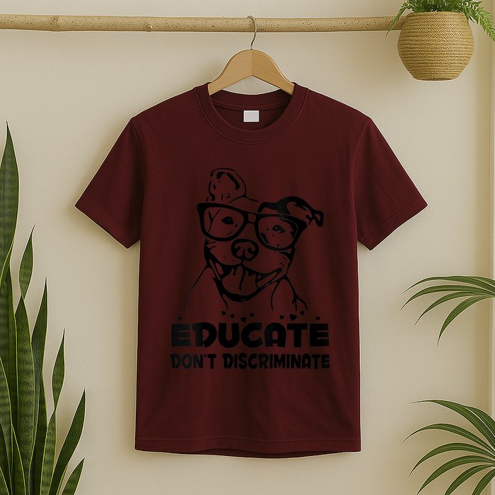 S Educate Do Not Discriminate Pitbull Vneck T-Shirt