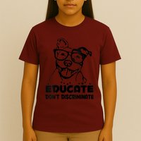 S Educate Do Not Discriminate Pitbull Vneck T-Shirt