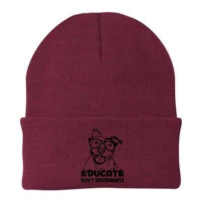 S Educate Do Not Discriminate Pitbull Vneck Beanie