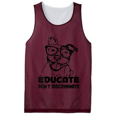 S Educate Do Not Discriminate Pitbull Vneck Mesh Reversible Basketball Jersey Tank