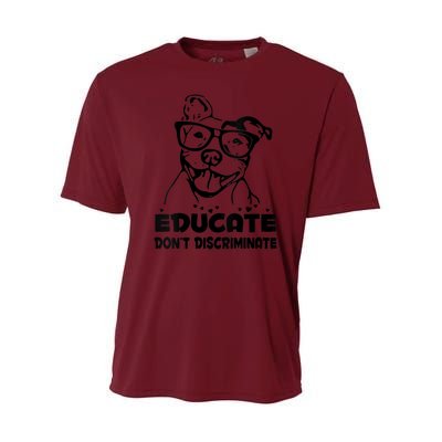 S Educate Do Not Discriminate Pitbull Vneck Youth Performance Sprint T-Shirt